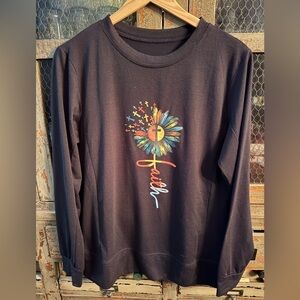 Black Faith Graphic Sweatshirt